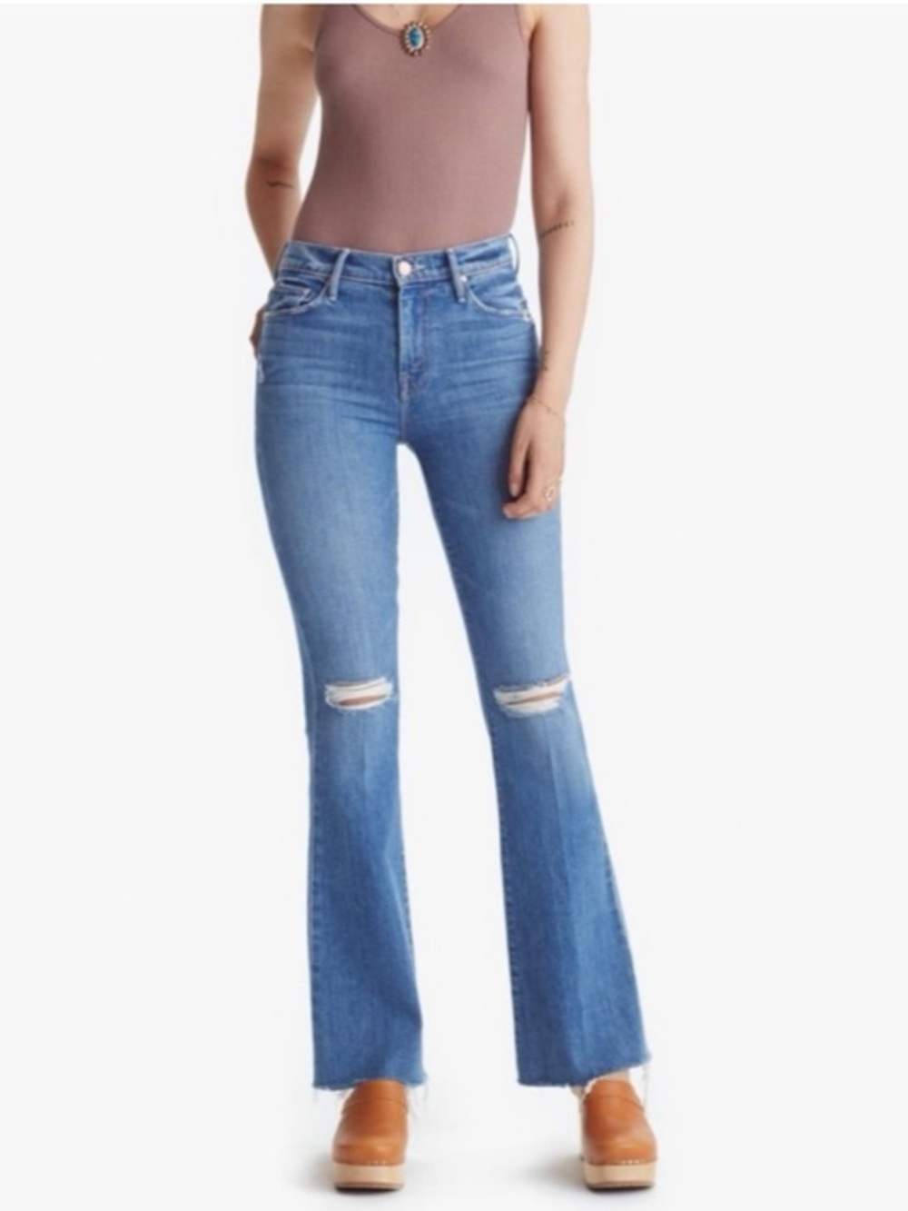 Mother The Weekender Fray Six Packs On Me Size 27 Jeans